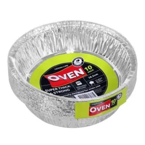 10 Pack Round Foil Baking Tray - 18.5cm