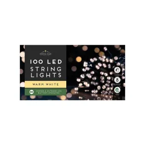 100 Led String Lights B/o Warm White