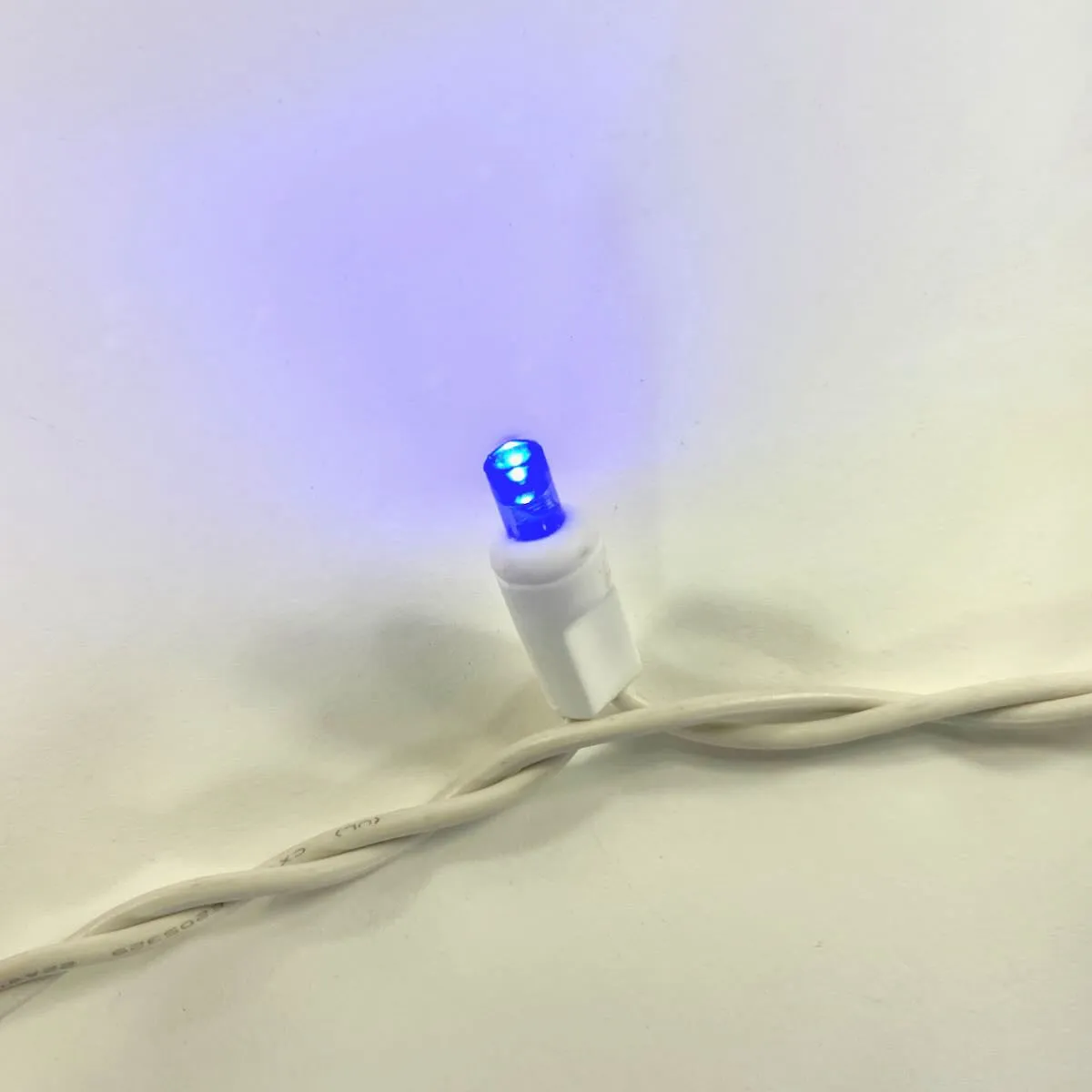 100-light Blue 5mm LED Icicle Lights, White Wire