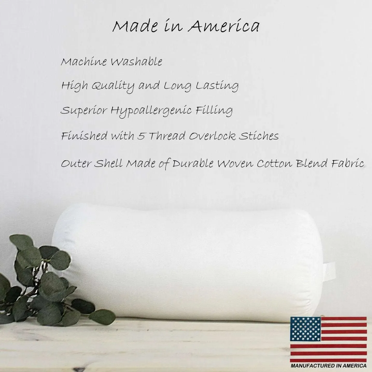 10x30 | Bolster Angel Hair Insert | Indoor Outdoor Down Alternative Hypoallergenic Pillow Insert | Quality Insert | Premium Insert