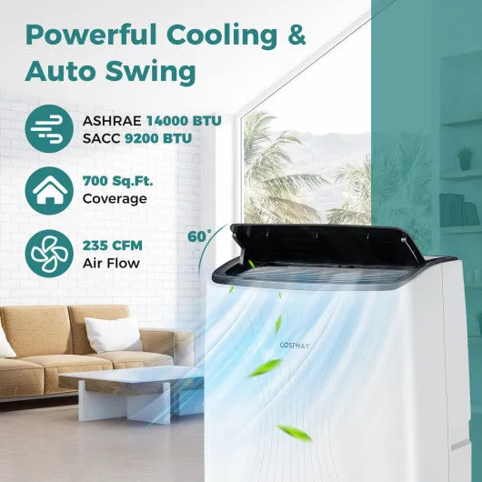 12000/14000 BTU Portable Air Conditioner with Heat and Smart WiFi-14000 BTU