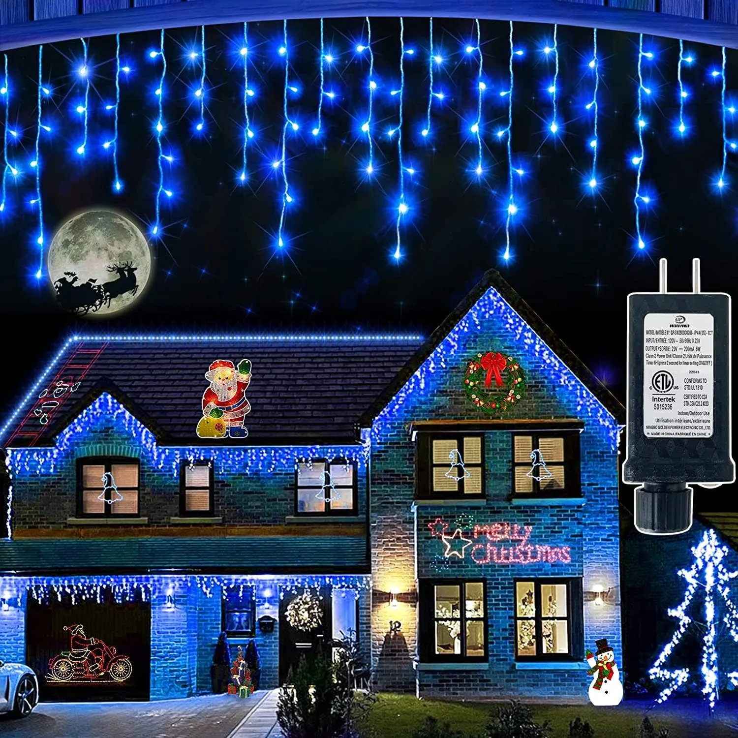 132FT 1222 LED Christmas Lights Outdoor | 8 Lighting Modes with Timer Memory Curtain Fairy String Light with 141 Drops | Waterproof Light