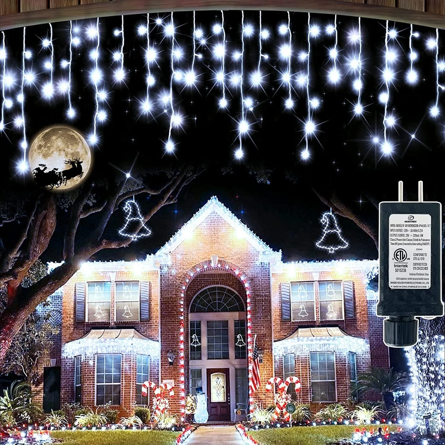 132FT 1222 LED Christmas Lights Outdoor | 8 Lighting Modes with Timer Memory Curtain Fairy String Light with 141 Drops | Waterproof Light