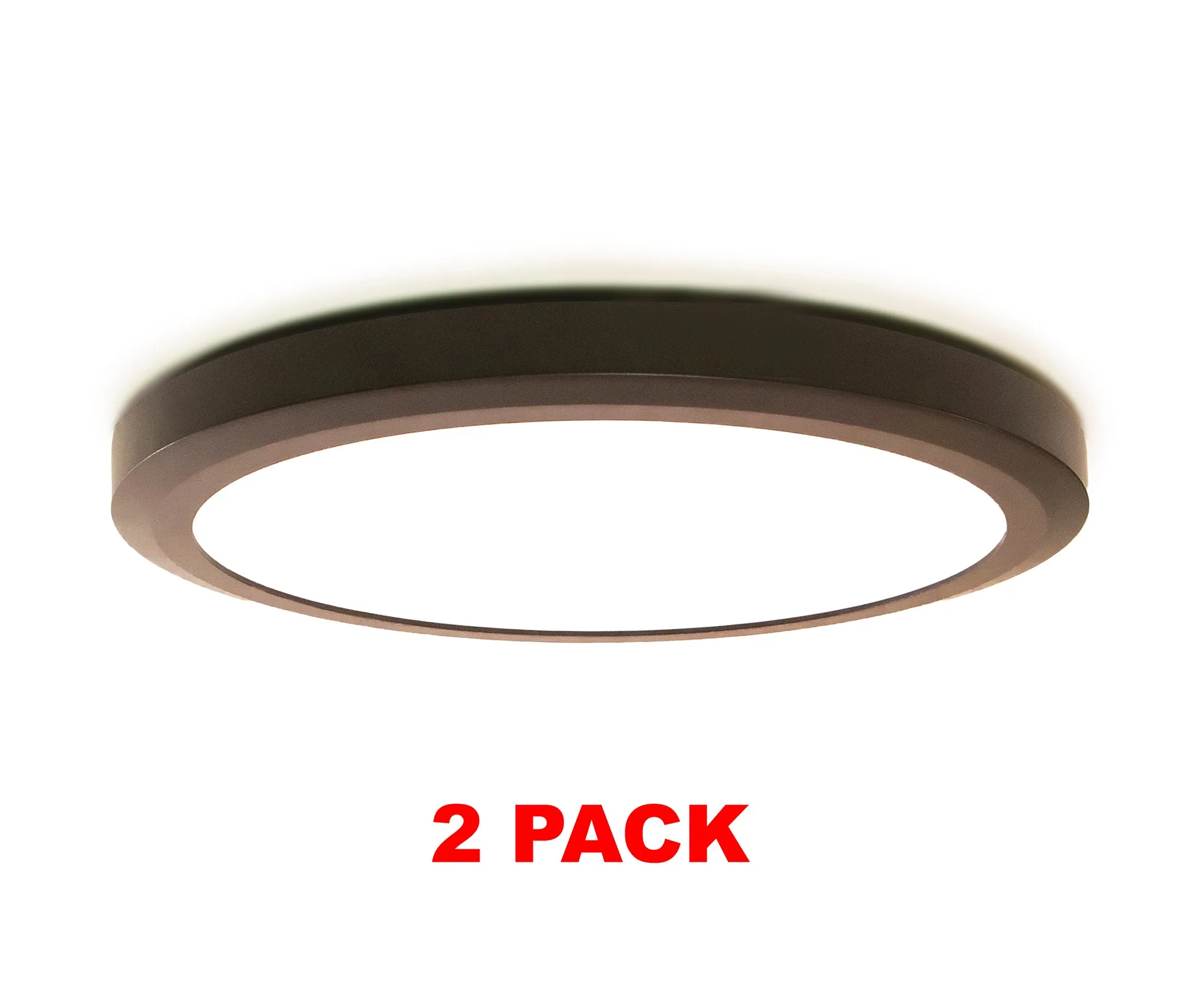 15 Inch Integrated LED Low Profile Flush Mount Ceiling Light, Dimmable, 2100 Lumen, 3K/4K/5K Switch, 80  CRI, in 2 Finishes