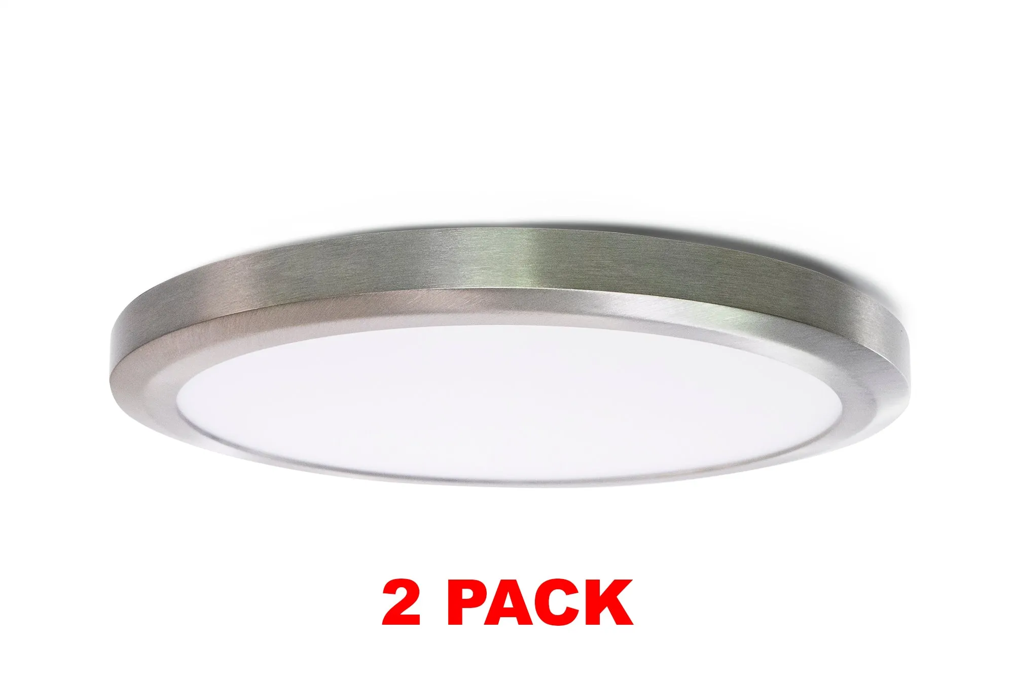 15 Inch Integrated LED Low Profile Flush Mount Ceiling Light, Dimmable, 2100 Lumen, 3K/4K/5K Switch, 80  CRI, in 2 Finishes