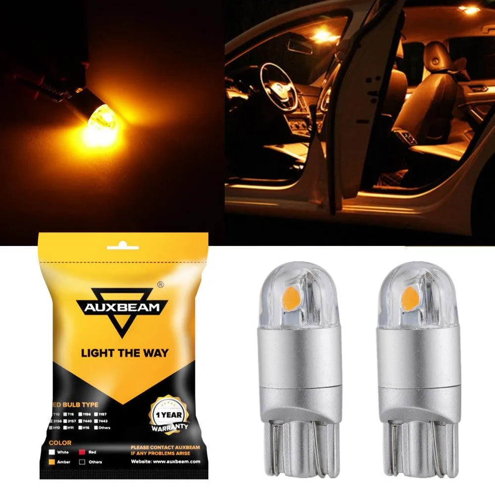 168 2825 W5W T10 LED Interior Light Bulbs 2W 300% Brighter Amber | 2 Bulbs