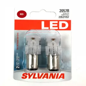 2-PK SYLVANIA 2057R Red LED Automotive Bulb