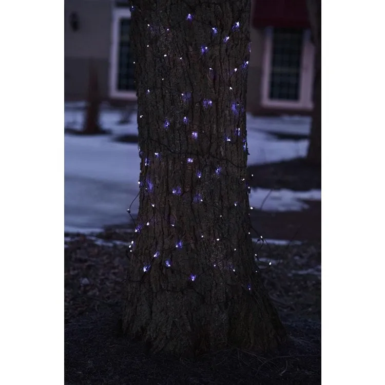 2' x 8' Blue LED Net-Style Tree Trunk-Wrap Christmas Lights with Brown Wire