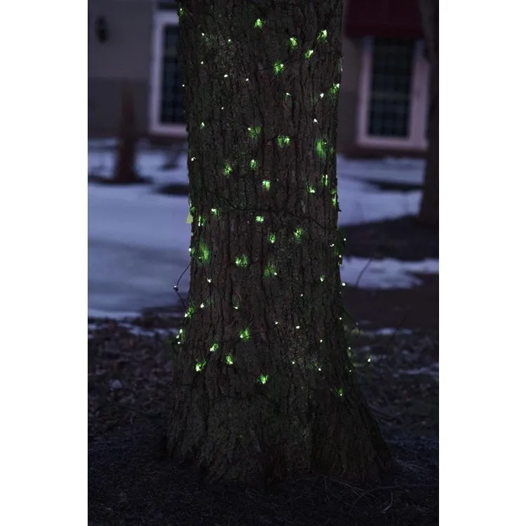 2' x 8' Green Mini Net-Style Tree Trunk-Wrap Christmas Lights with Brown Wire