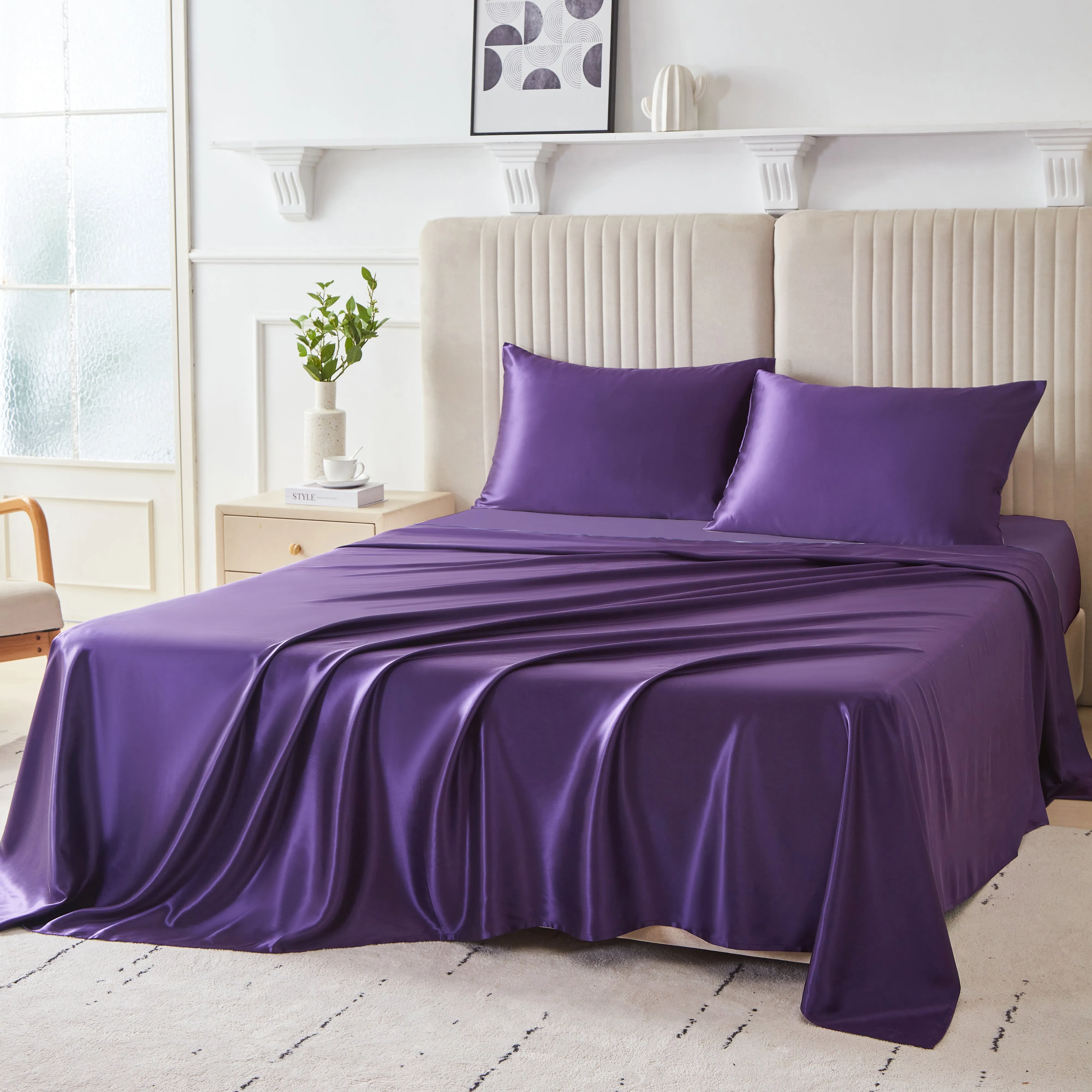 22 Momme Silk Sheet Set - Plum