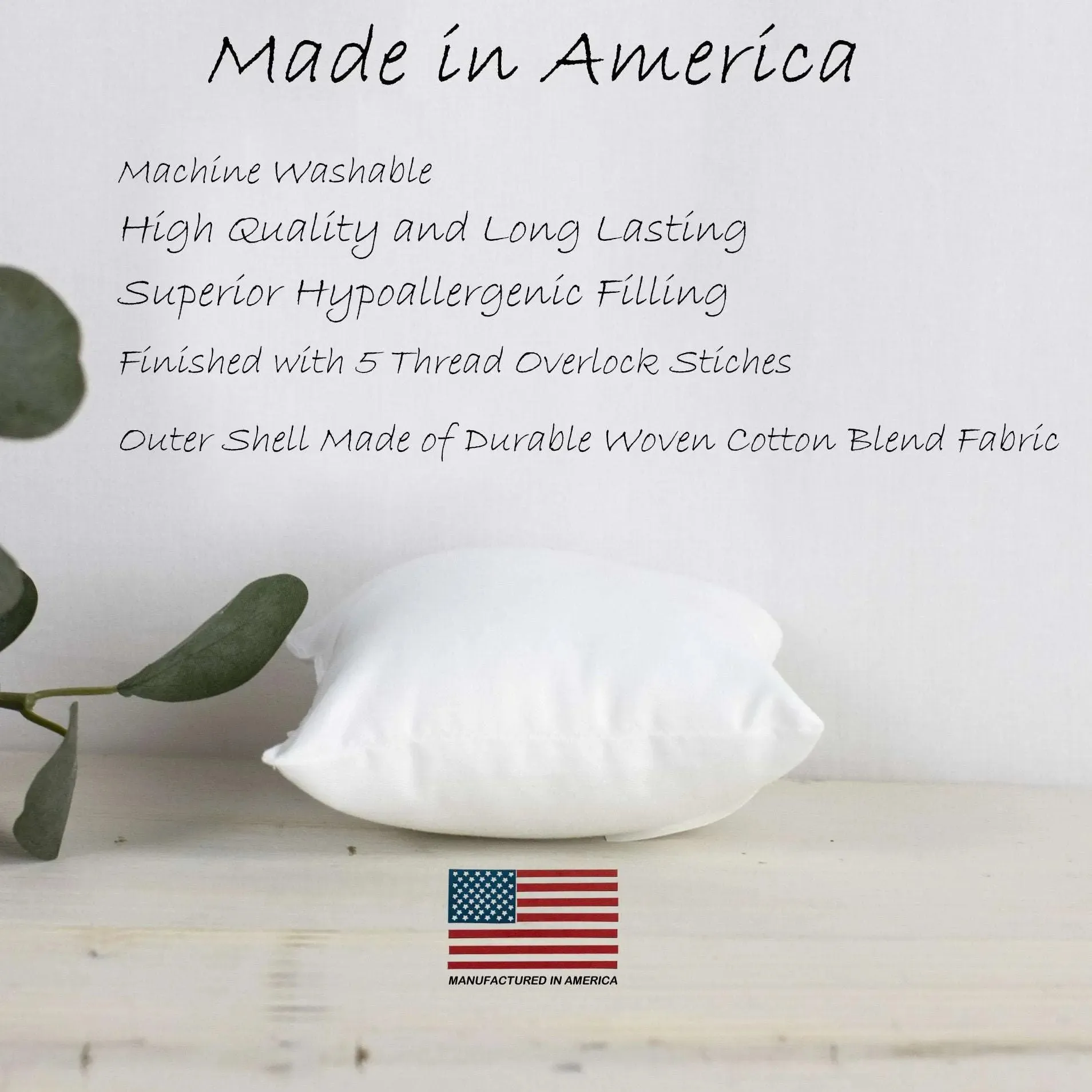 28x28 | Indoor Outdoor Hypoallergenic Polyester Pillow Insert | Quality Insert | Pillow Inners | Throw Pillow Insert | Square Pillow Inserts