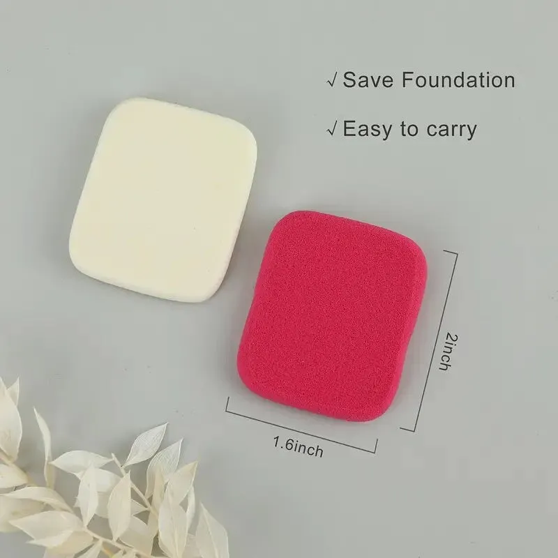 2pcs Square Makeup Sponges | Beauty Face Primer Compact Powder Puff | Blender Sponge Replacement For Cosmetic Flawless Foundation