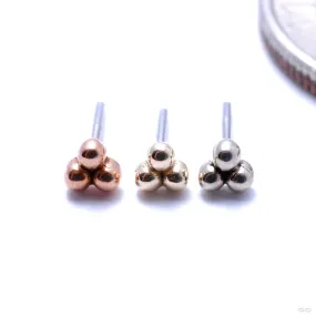 3 Bead Cluster Press-fit End in Gold from LeRoi