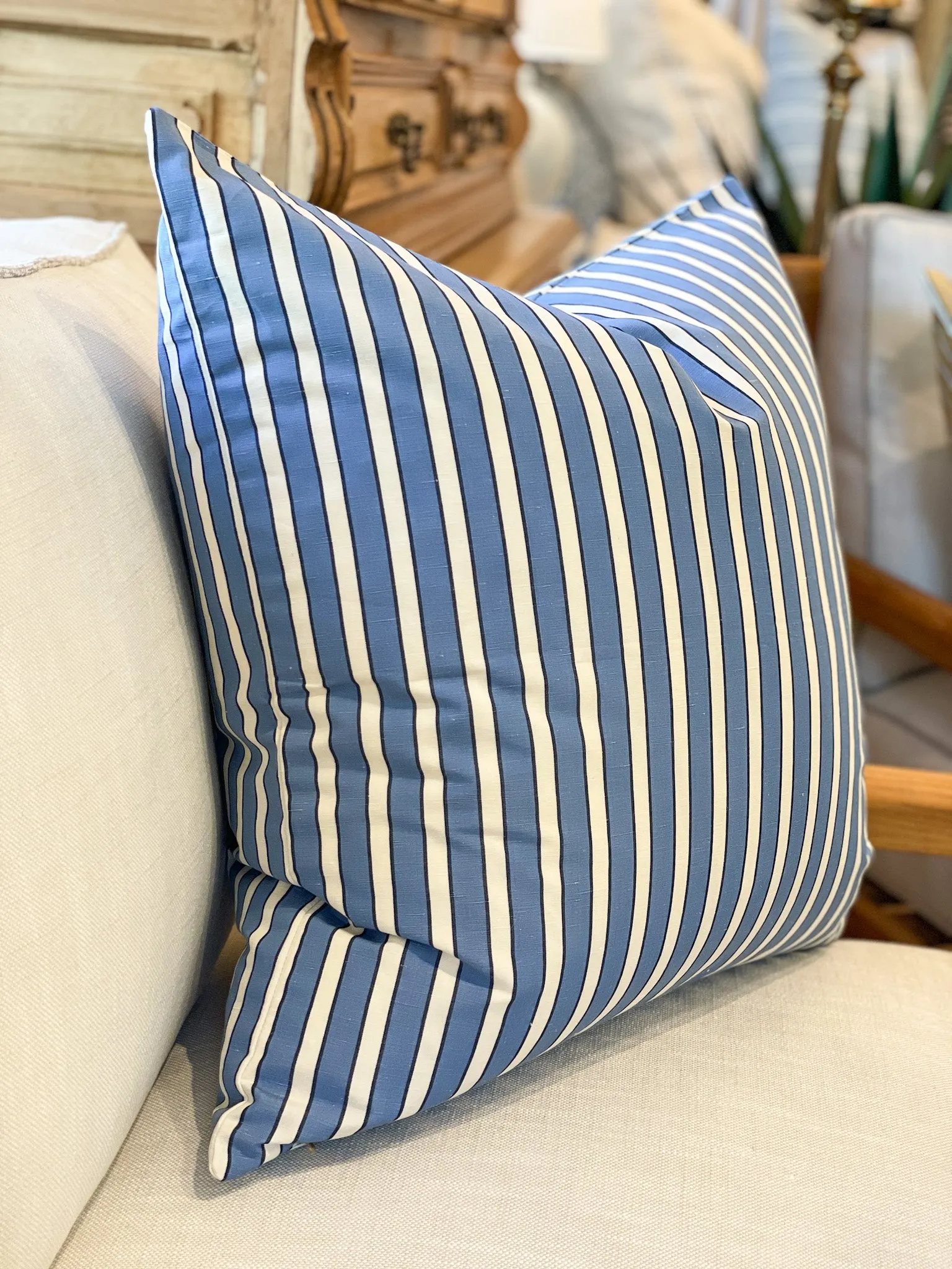 31 Westgate Custom Blue Stripe Pillow