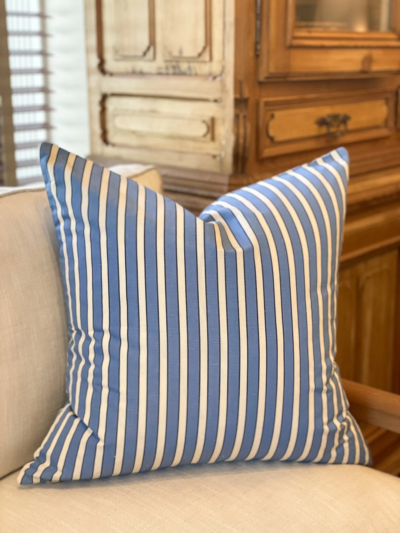 31 Westgate Custom Blue Stripe Pillow