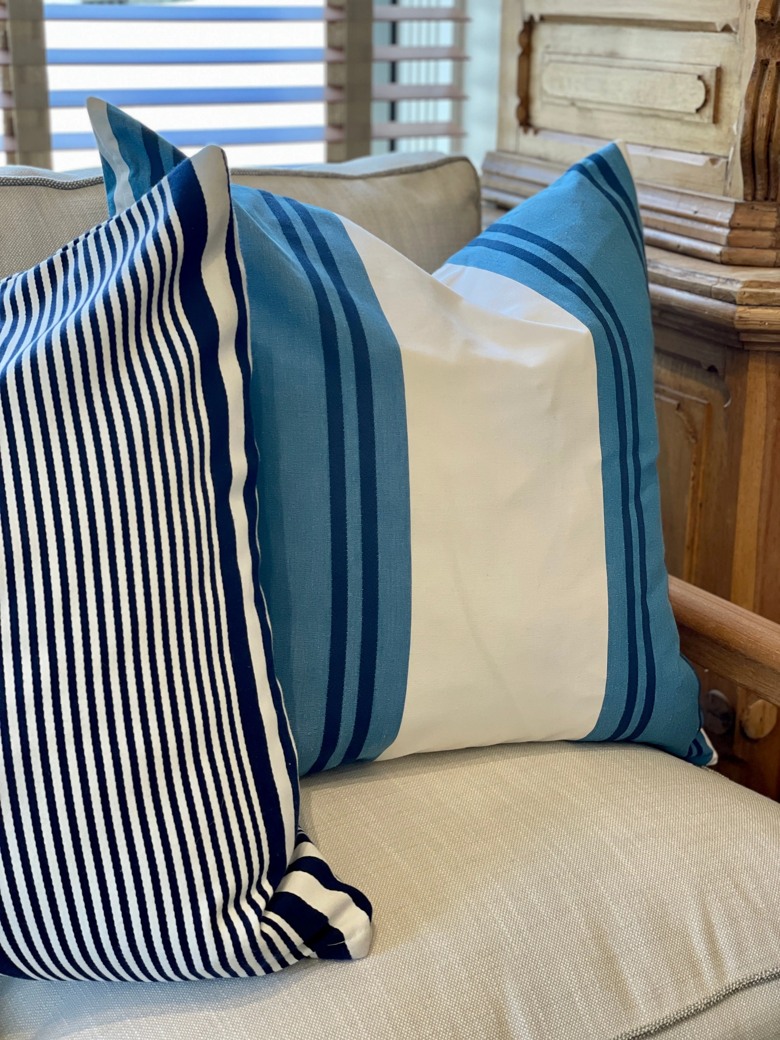 31 Westgate Custom Navy Stripe Pillow