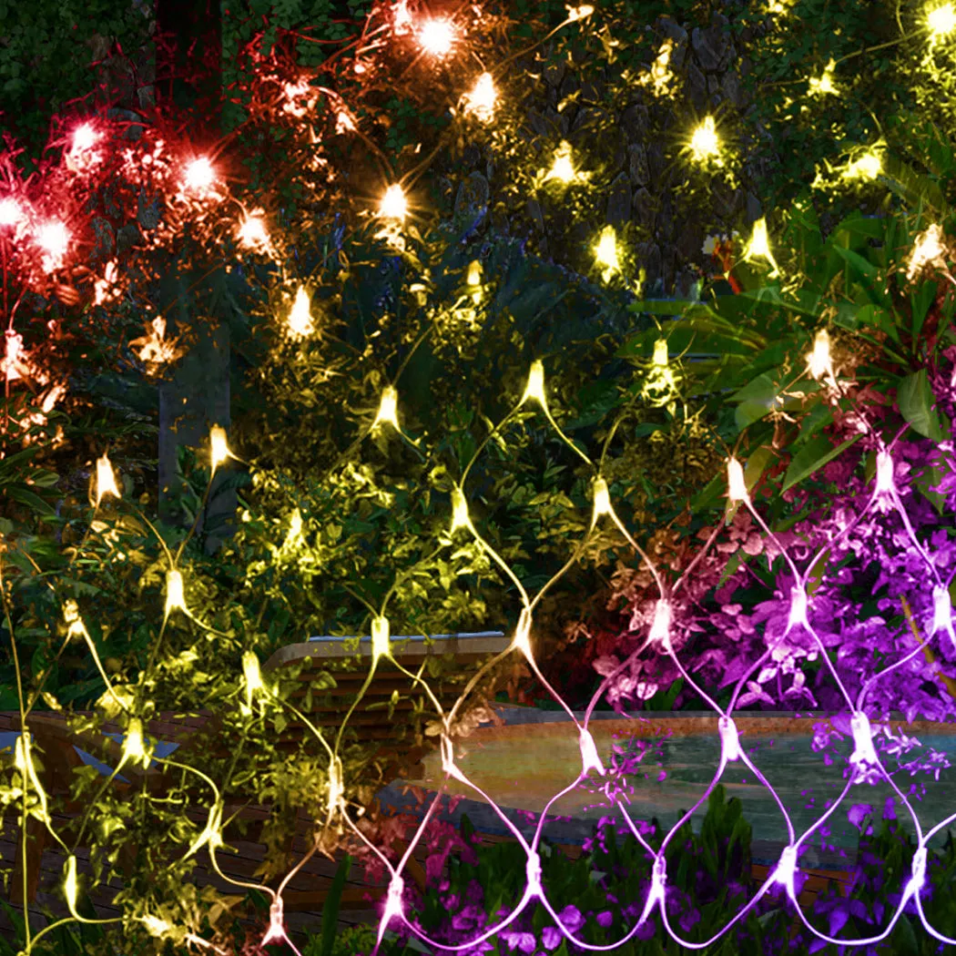 320LED Fairy Lights Net Mesh Curtain Wedding Party XMAS Tree Decor Multi Colour