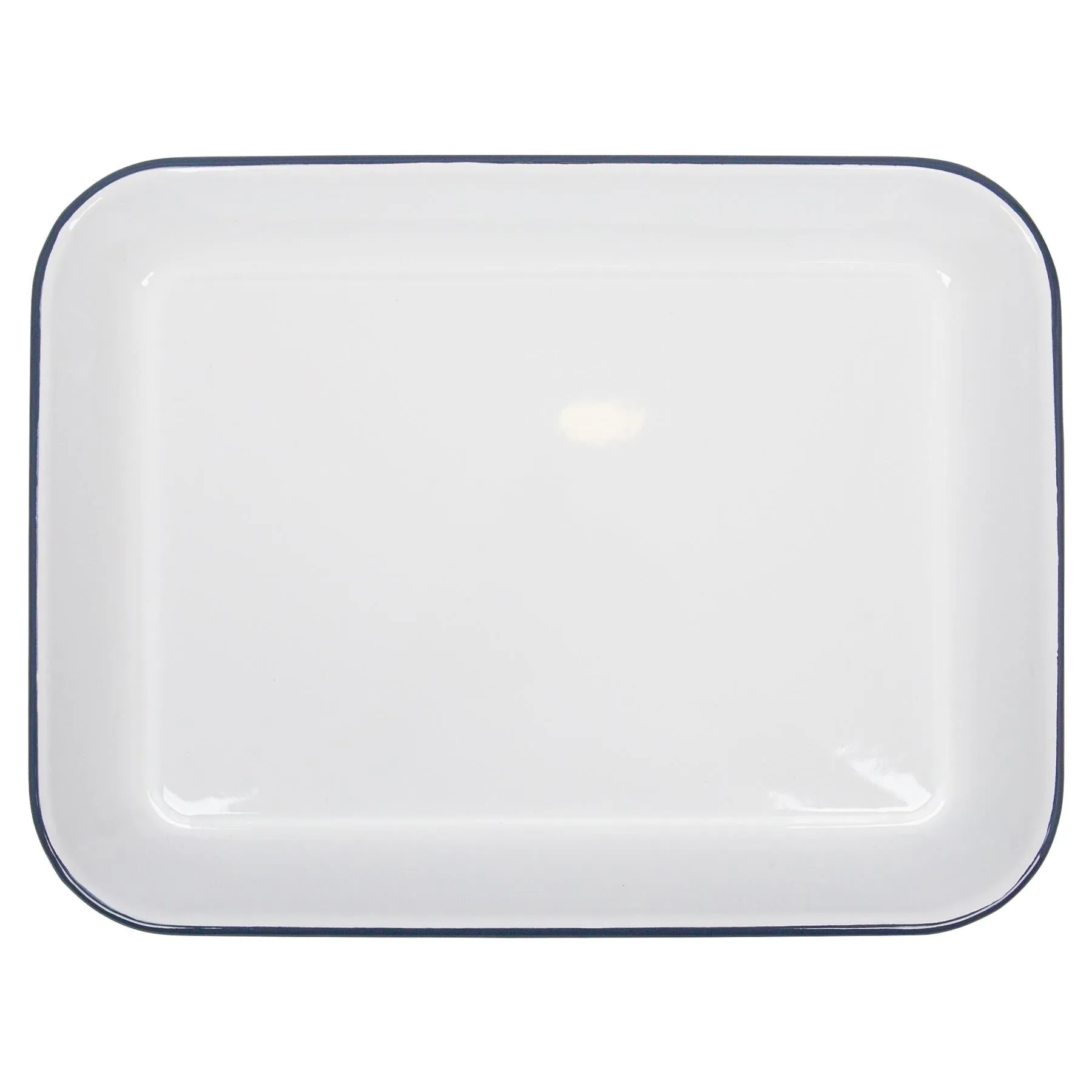 34cm x 26cm White Rectangle Enamel Baking Tray - By Argon Tableware