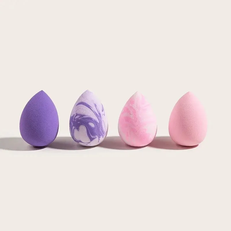 4 Pcs Water Drop Makeup Sponges Wet And Dry Multifunctional Beauty Blender For Liquid Cream And Powder