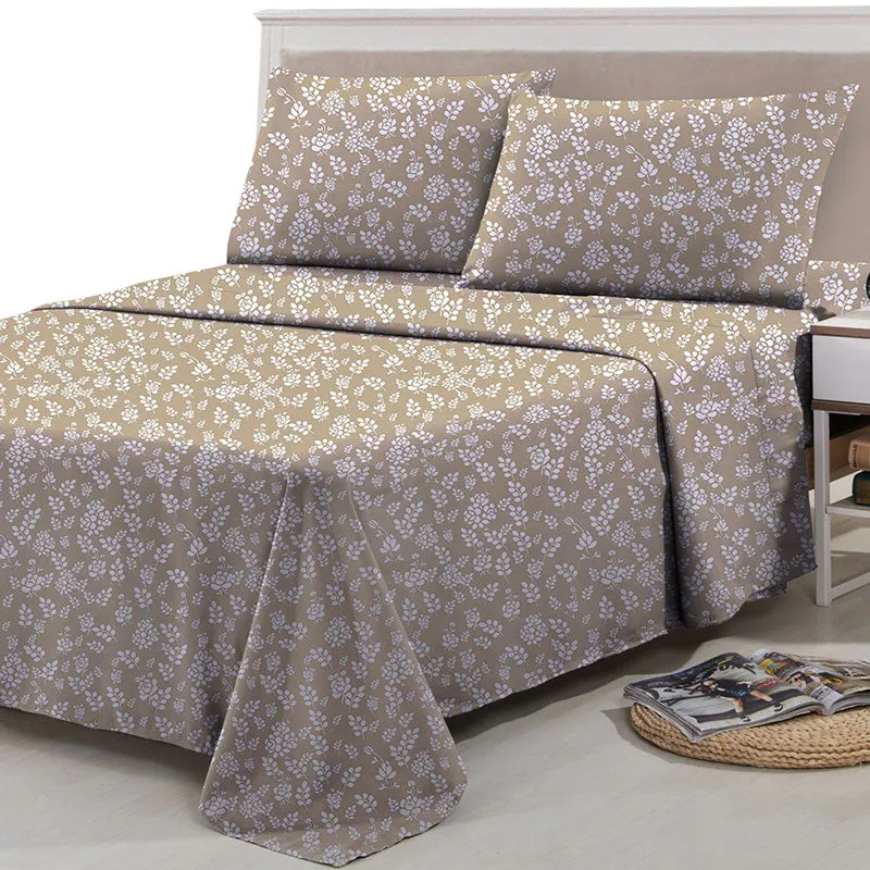 4-Piece Floral Design Bed Sheet Set