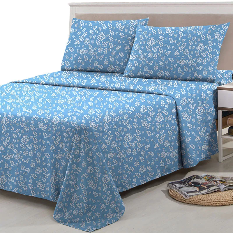 4-Piece Floral Design Bed Sheet Set