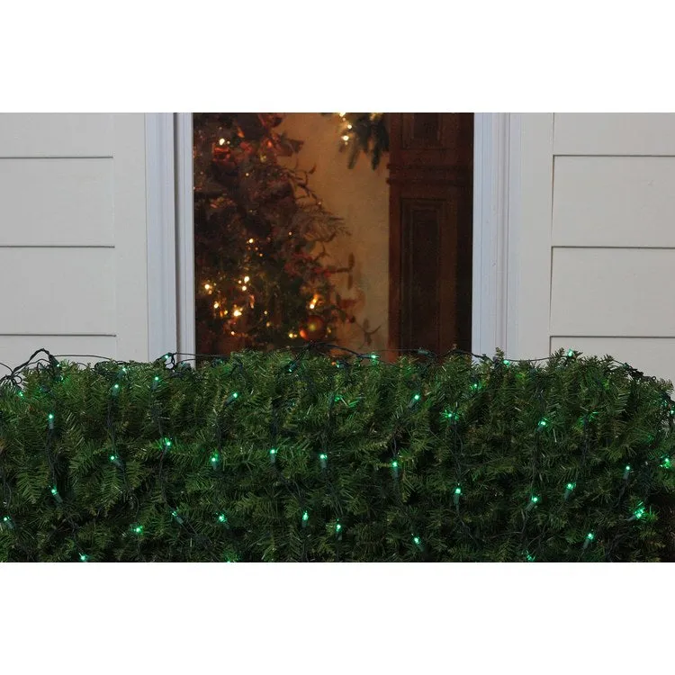 4' x 6' Green Mini Incandescent Net-Style Christmas Lights with Green Wire