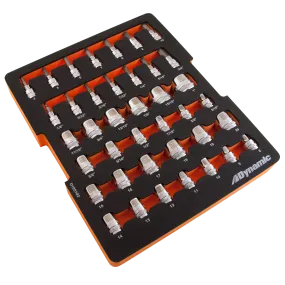 40 Piece Chrome Laser-Etched Socket Set, 3/8" Drive, with Foam Tool Organizer