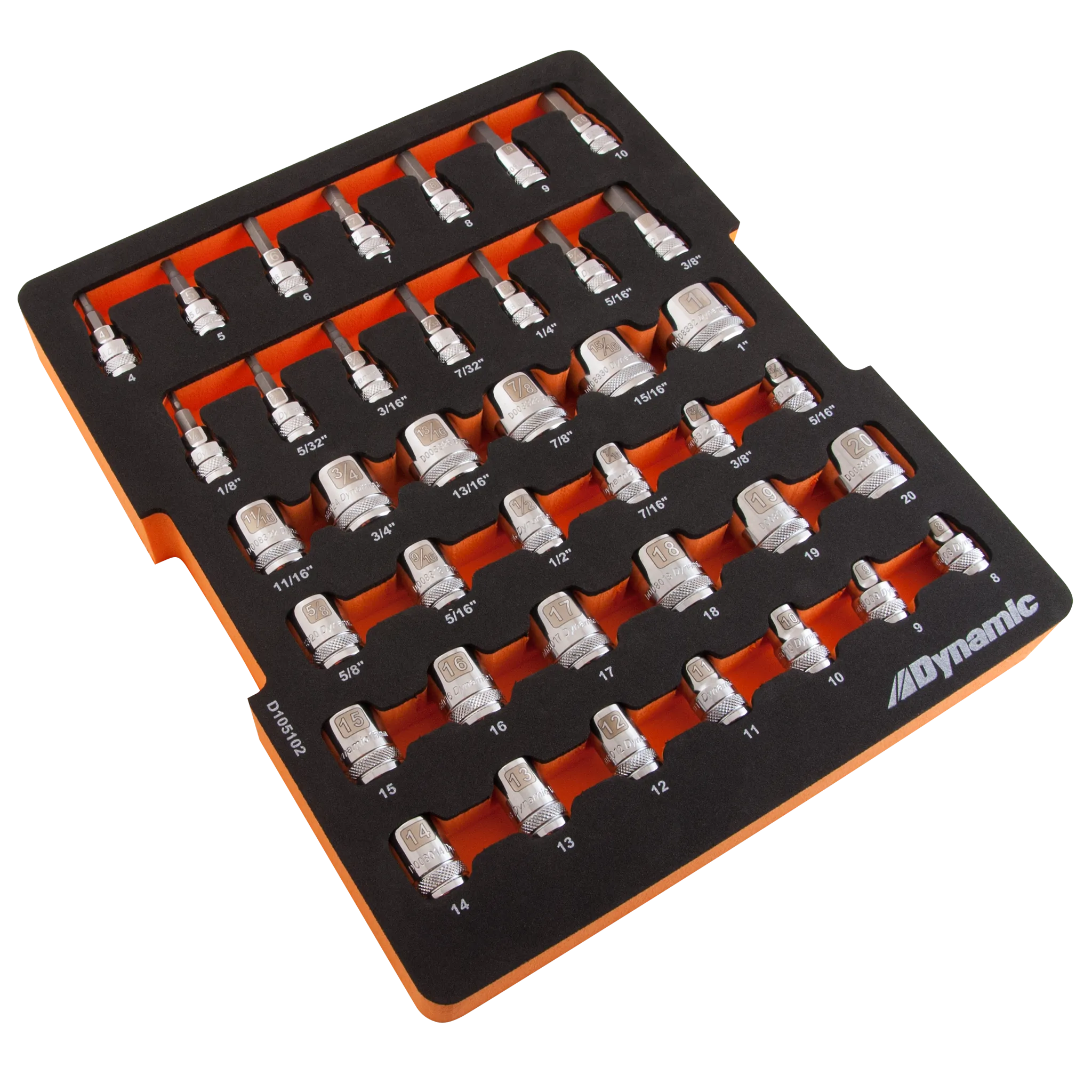 40 Piece Chrome Laser-Etched Socket Set, 3/8" Drive, with Foam Tool Organizer