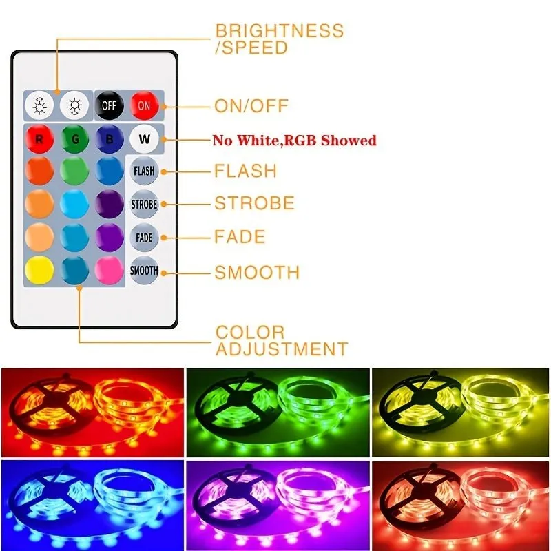 5050 RGB Led Strip Lights-With Music Sync Color Changing, Remote Control