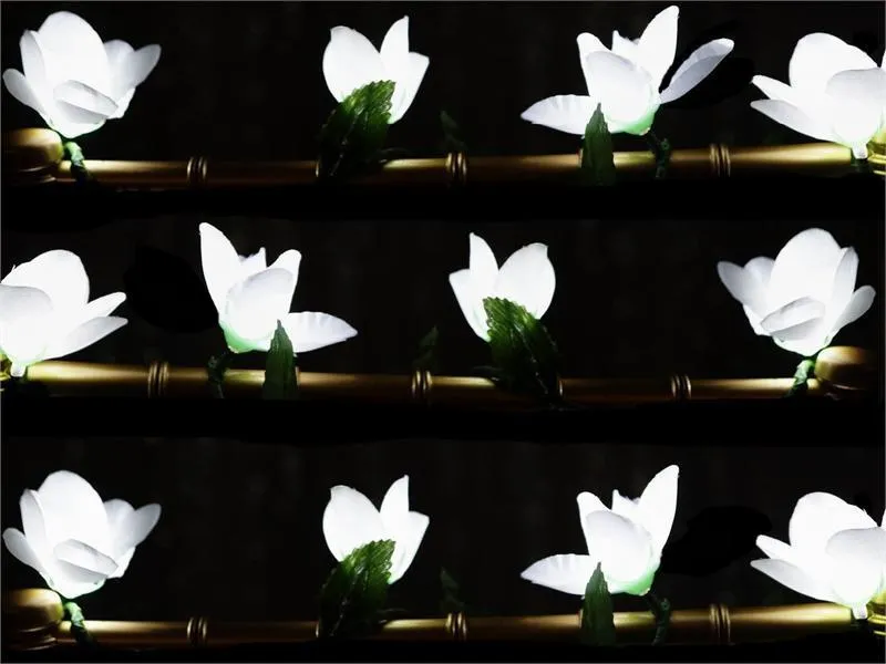 6FT 40 LED White Pre Lit Battery Operated Flower Garland Fairy String Lights - 4 PCS