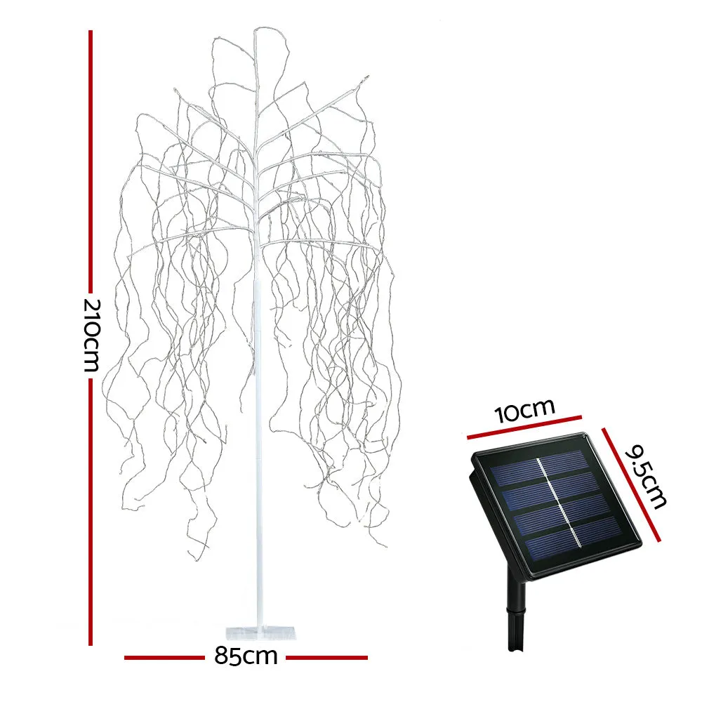 7FT Solar LED Christmas Tree 600 Lights, Metal Frame Jingle Jollys