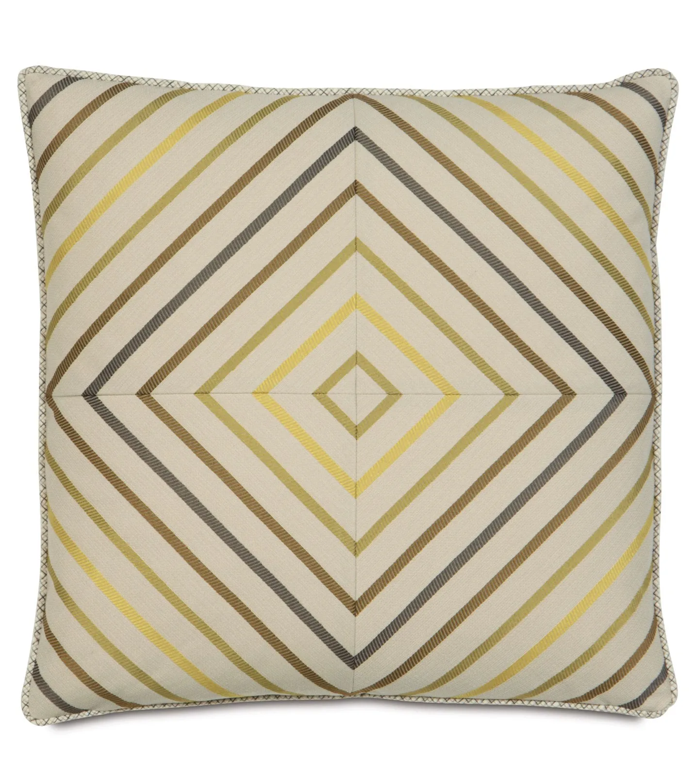 80s Neon Citron Geometric Mitered Diamond Throw Pillow Cover 22x22