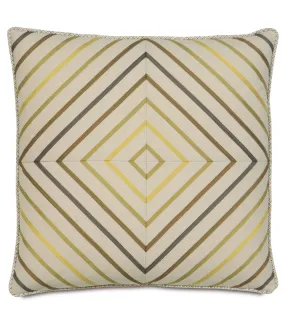 80s Neon Citron Geometric Mitered Diamond Throw Pillow Cover 22x22