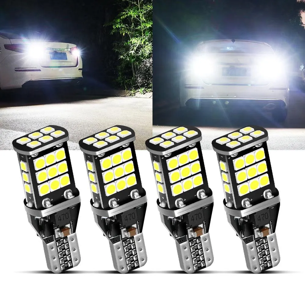 912 921 T15 W16W LED Back-up/Brake/Tail Light Bulbs 10W 300% High Brightness CAN-Bus Error Free 6500K White | 2 Bulbs