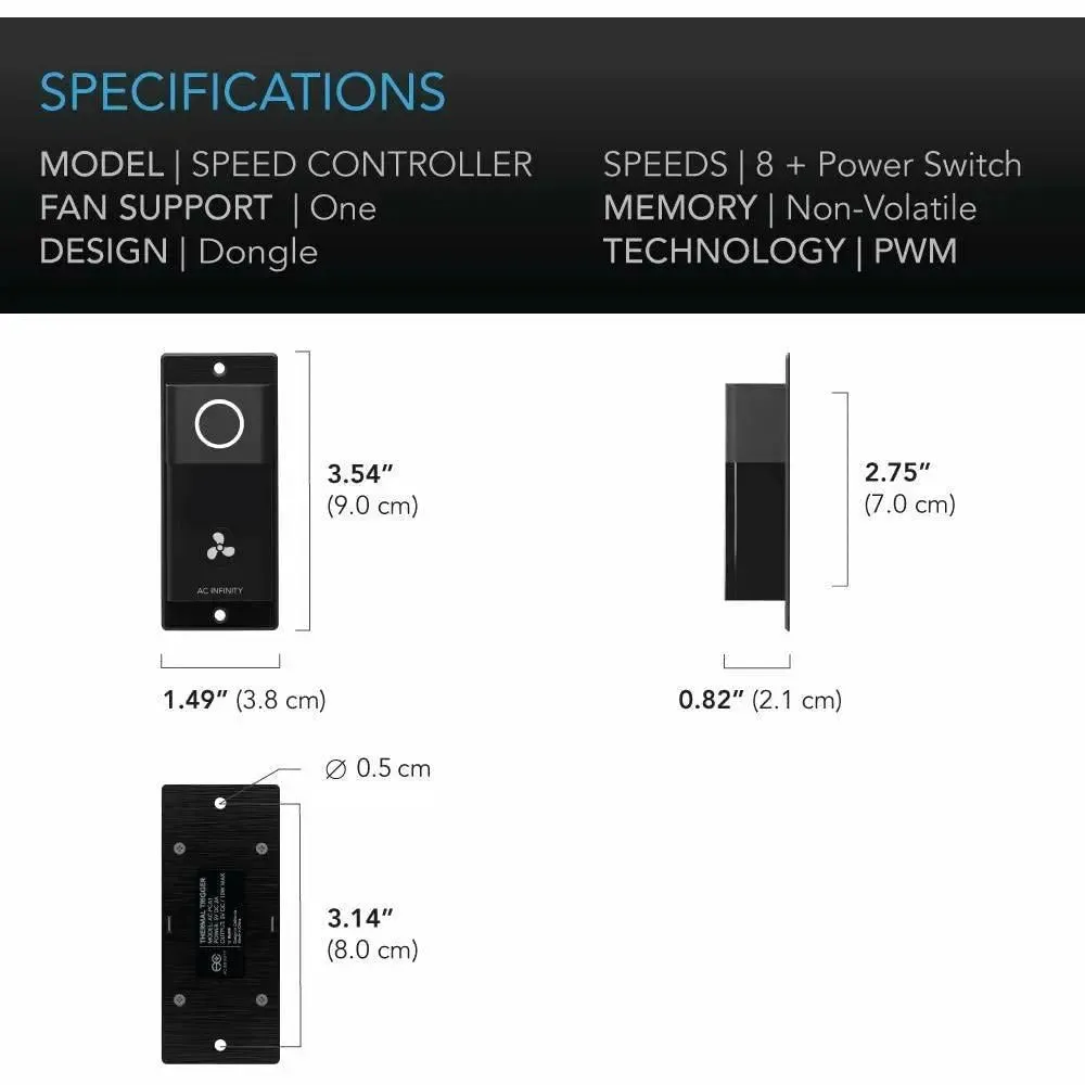 AC Infinity CLOUDLINE S6 Inline Duct Fan System with Speed Controller, 6"