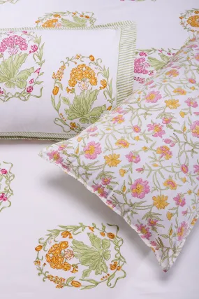 Angarika Phool Mustard Cotton Percale Bedsheet