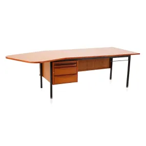 Angled Wood Top Executive Office Desk