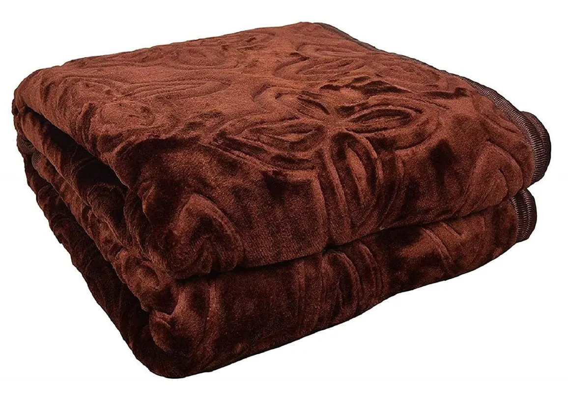 AQRATE Single Bed Blanket Mink Blanket for Heavy Winter Ac Solid Single Bed Blanket Super Soft Light Winter Blanket (Brown), Lightweight