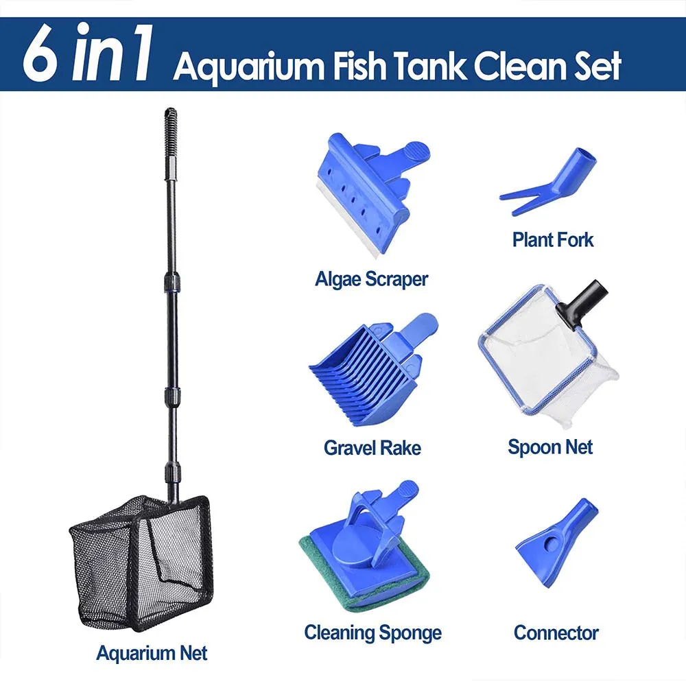 AquaBasik Fish Tank 6-in-1 Cleaning Aquarium Kit