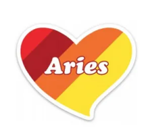 Aries Heart Vinyl Sticker