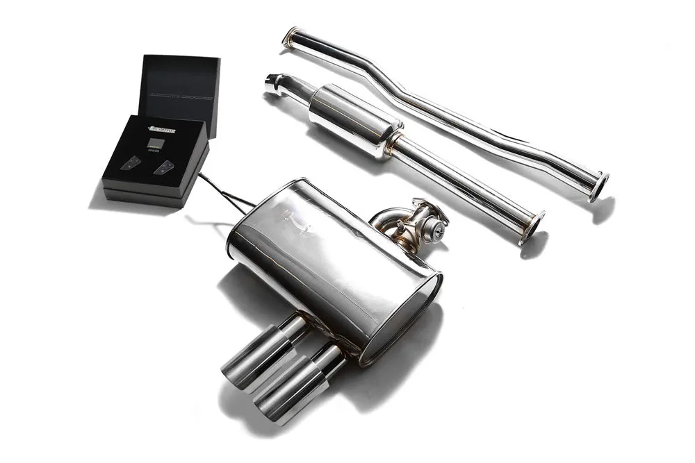 ARMYTRIX Stainless Steel Valvetronic Catback Exhaust System Dual Chrome Silver Tips Mini Cooper S F56 2014-2020