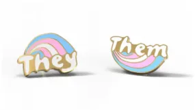 Asymmetrical Cloisonné Stud Earrings - They/Them