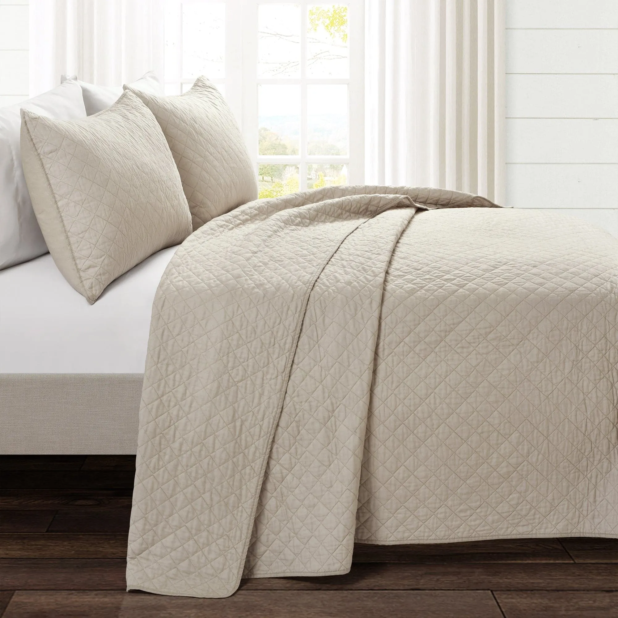 Ava Diamond Oversized Cotton Quilt Set choice of colors