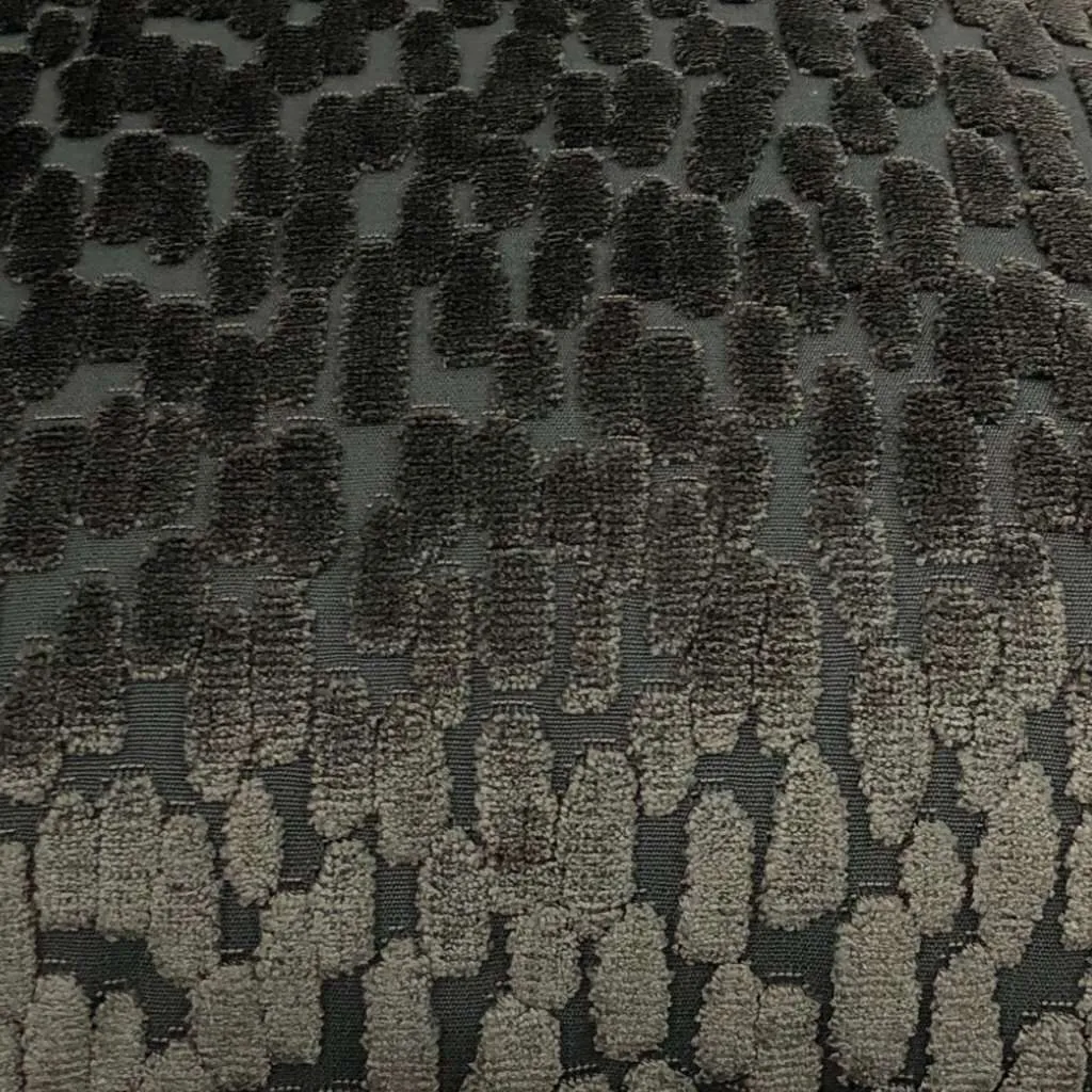 Bellini Graphite Gray Large Velvet Dots Texture Pillow Cover