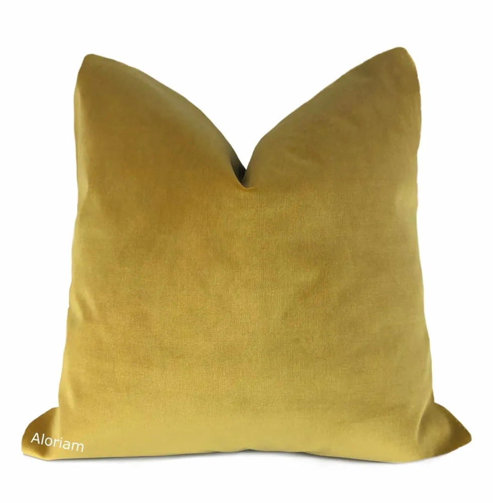 Bellucci Leonine Gold Velvet Pillow Cover (Fabric by the Yard available)