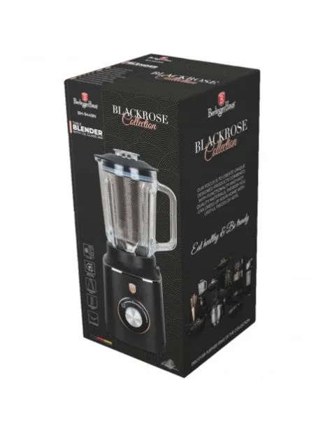 Berlinger Table Blender Glass Jar, 1.5Lit, 1000Watts, Black Rose