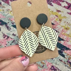 Black and White Boho Clay Dangles