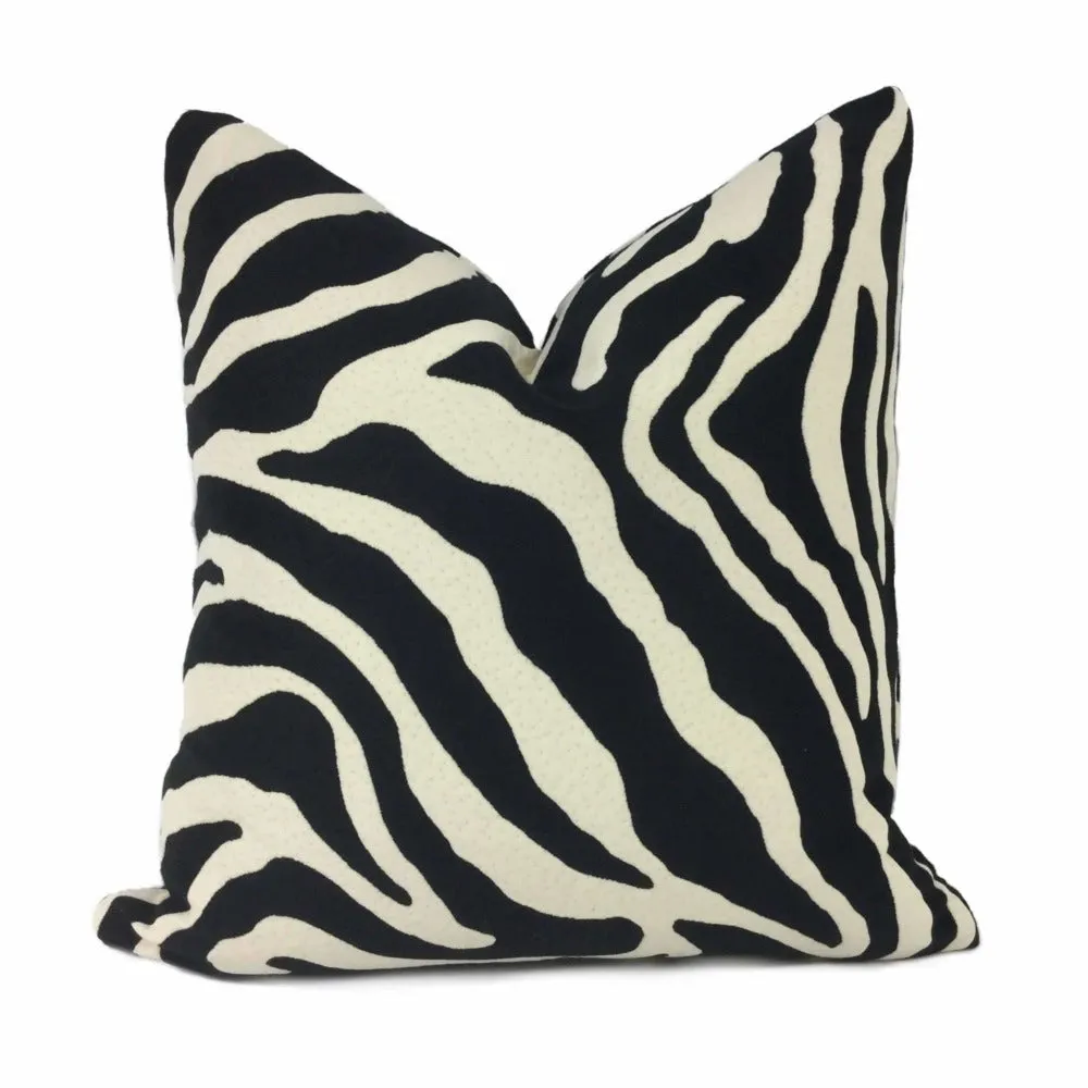 Black Cream Large Zebra Stripe Pillow Cover