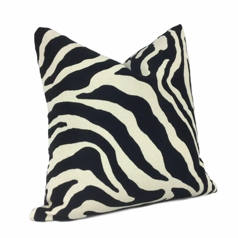 Black Cream Large Zebra Stripe Pillow Cover