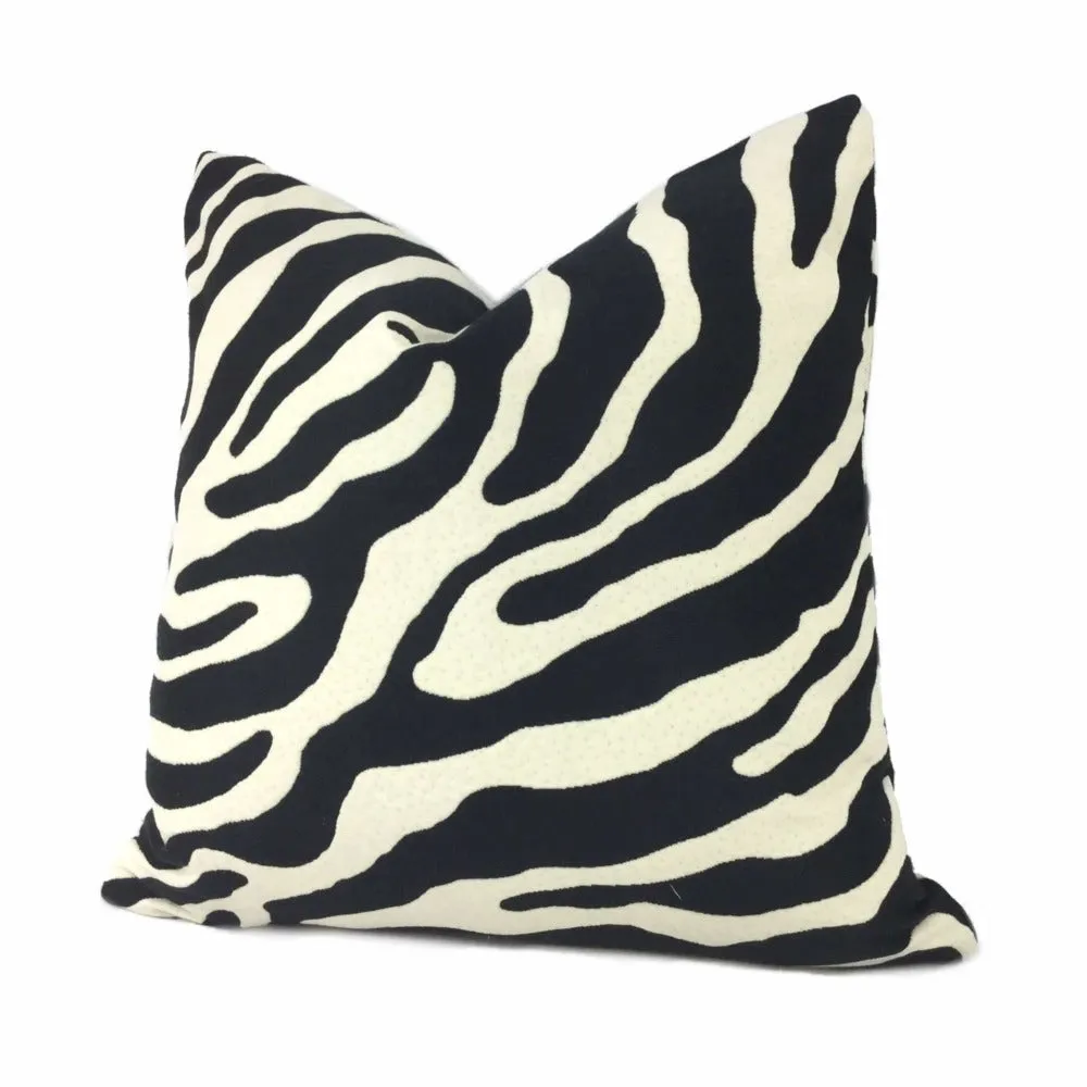 Black Cream Large Zebra Stripe Pillow Cover